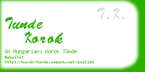 tunde korok business card